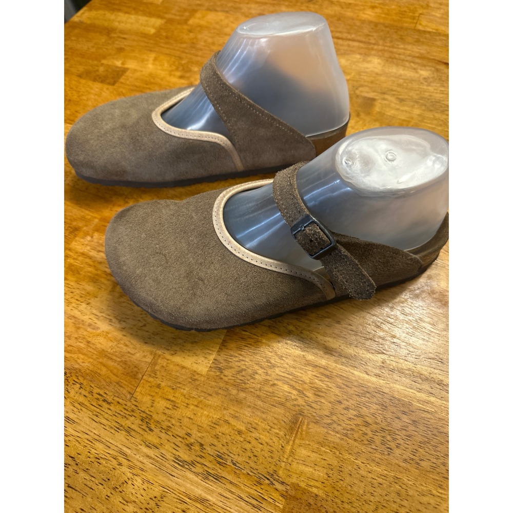 Birkenstock Tracy Suede Mary Jane Flats Taupe Brown Size 39 L8 M6 Germany